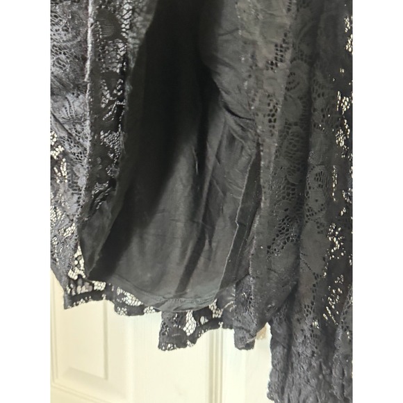 Cable And Gauge Black Lace Longsleeve‎ Blouse M Whimsigoth Witchy Fairy - Picture 8 of 8